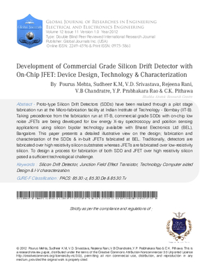 Development of Commercial Grade Silicon Drift Detector with on-Chip JFET: Device Design, Technology 