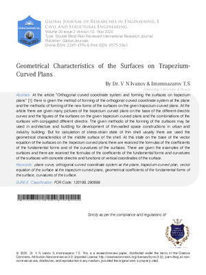 Geometrical Characteristics of the Surfaces on Trapezium-Curved Plans