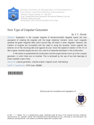 New Type of Unipolar Generator