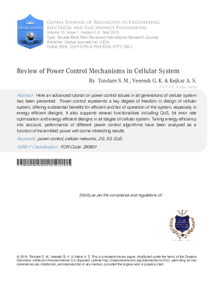 Review of Power Control Mechanisms in Cellular System
