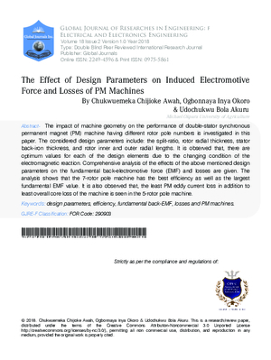 The Effect of Design Parameters on Induced Electromotive Force and Losses of PM Machines