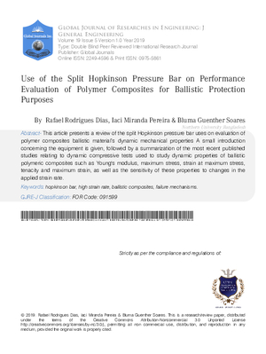 Use of the Split Hopkinson Pressure Bar on Performance Evaluation of Polymer Composites for Ballistic Protection Purposes