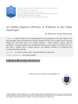 Air Drilling Improves Efficiency in Wellbores in Disi Water Field Project