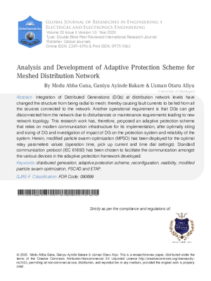 Analysis and Development of Adaptive Protection Scheme for Meshed Distribution Network