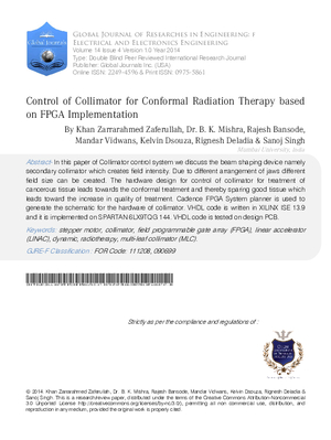 Control of Collimator for Conformal Radiation Therapy based on FPGA Implementation