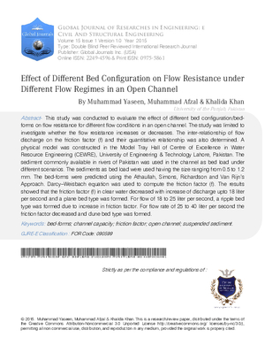 Effect of Different Bed Configuration on Flow Resistance under Different Flow Regimes in an Open Channel