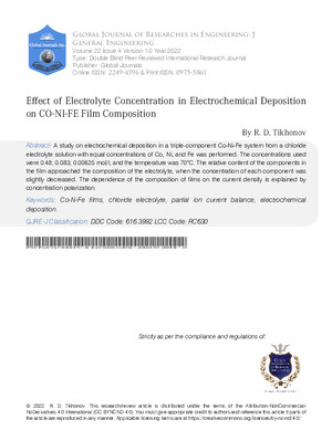 Effect of Electrolyte Concentration in Electrochemical  Deposition on Co-Ni-Fe Film Composition