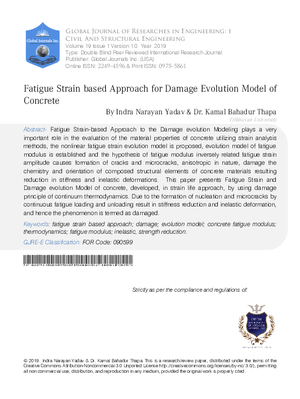 Fatigue Strain based Approach for Damage Evolution Model of Concrete