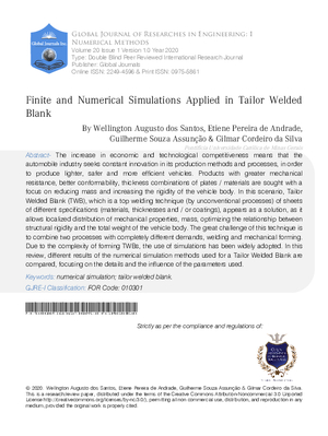 Finite and Numerical Simulations Applied in Tailor Welded Blank