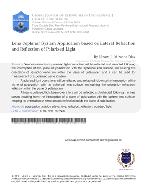 Lens Coplanar System Application based on Lateral Refraction and Reflection of Polarized Light
