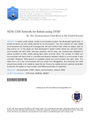 M2M: GSM Network for Robots using DTMF