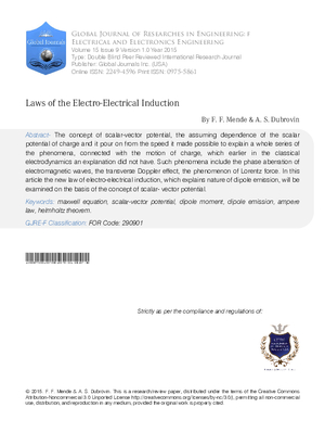 Laws of the Electro-Electrical Induction