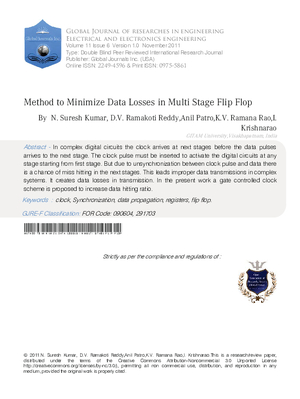 Method to Minimize Data losses in multi stage Flip Flop