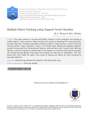 Multiple Object Tracking using Support Vector Machine