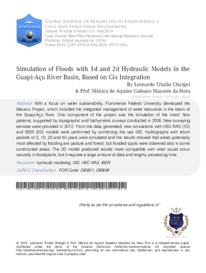 Simulation of Floods with 1d And 2d Hydraulic Models in the GUAPI-AAU River Basin, Based on GIS Integration