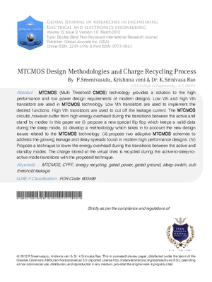 MTCMOS DESIGN METHODOLOGIES AND CHARGE RECYCLING PROCESS