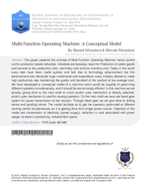 Multi-Function Operating Machine: A Conceptual Model