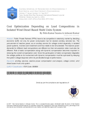 Cost Optimization Depending on Load Compositions in Isolated Wind  Diesel Based Multi Units System