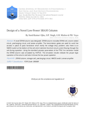 Design of a Novel Low-Power SRAM Column