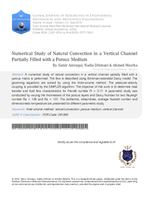 Numerical Study of Natural Convection in a Vertical Channel Partially Filled with a Porous Medium
