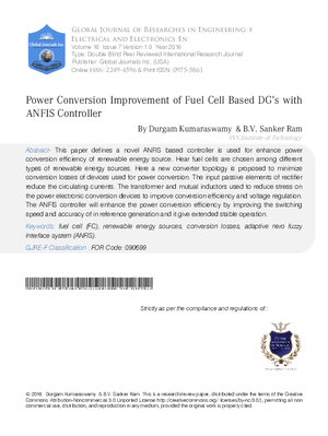 Power Conversion Improvement of Fuel Cell Based DGas with ANFIS Controller