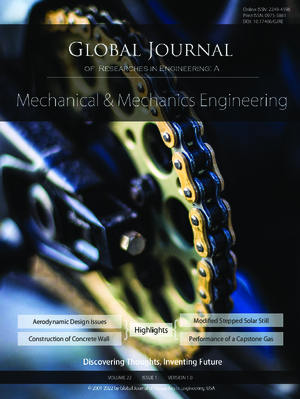 GJRE-A Mechanical and Mechanics: Volume 22 Issue A1