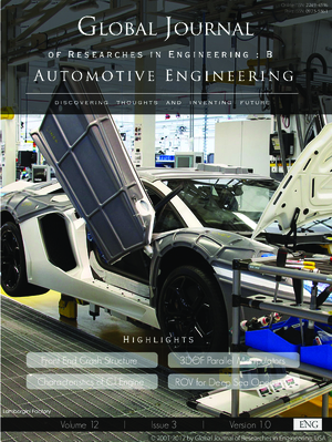 GJRE-B Automotive: Volume 12 Issue B3
