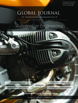 GJRE-B Automotive: Volume 16 Issue B1