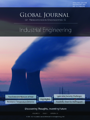 GJRE-G Industrial Engineering: Volume 23 Issue G1