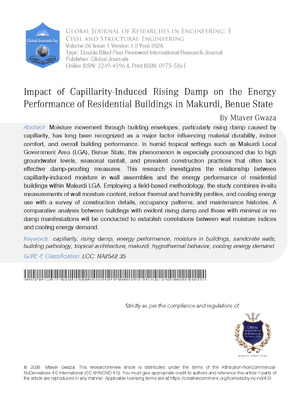 Impact of Capillarity-Induced Rising Damp on the Energy Performance of Residential Buildings in Makurdi, Benue State