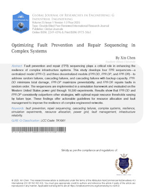 Optimizing Fault Prevention and Repair Sequencing in Complex Systems