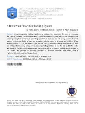 A Review on Smart Car Parking System
