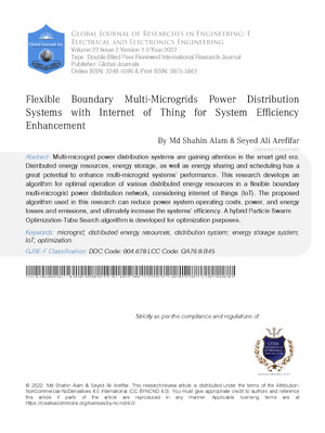 Flexible Boundary Multi-Microgrids Power Distribution Systems with Internet of Thing for System Efficiency Enhancement