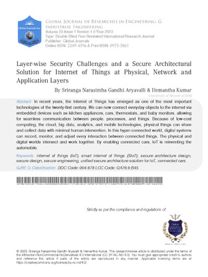 Layer-wise Security Challenges and a Secure Architectural Solution for Internet of Things at Physical, Network and Application Layers