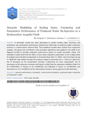 Stocastic Modelling of Scaling Index, Fracturing and Parameters Performance of Produced Water Re-Injection in a Hydrocarbon Acquifer Field
