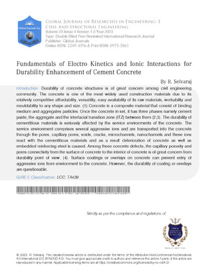 Fundamentals of Electro Kinetics and Ionic Interactions for Durability Enhancement of Cement Concrete