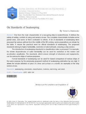 On Standards of Seakeeping