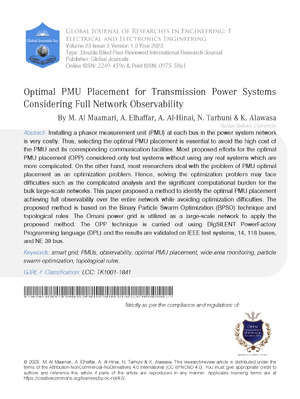 Optimal PMU Placement for Transmission Power Systems Considering Full Network Observability